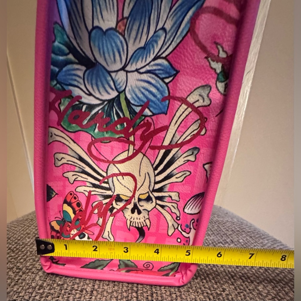 Ed Hardy Love Kills Slowly Straw Tote Bag Skull Rhinestone Tattoo Art Vegan NEW - Picture 11 of 16
